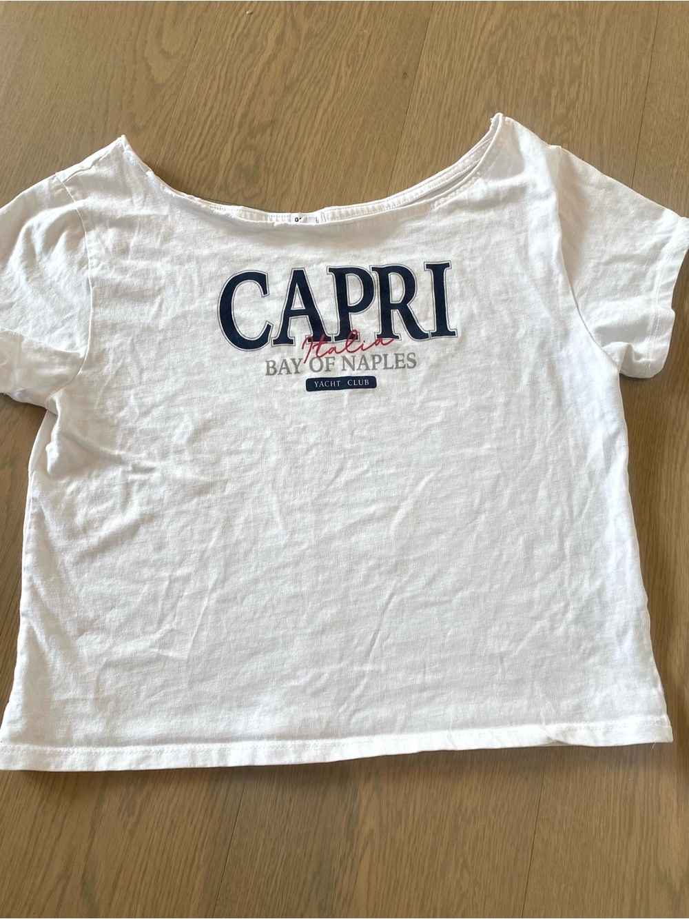 Garage T shirt Capri Bay of Naples White Sz Small